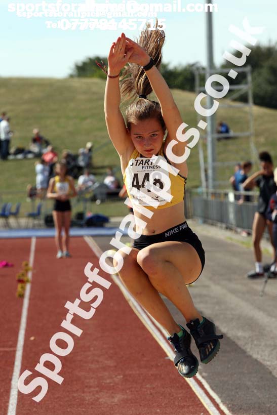Womens under-17s long jump, 2018 Northern Under-17s/U-15s/U-13s Champs., Wavertree Athletics Centre, Liverpool. Photo: David T. Hewitson/Sports for All Pics